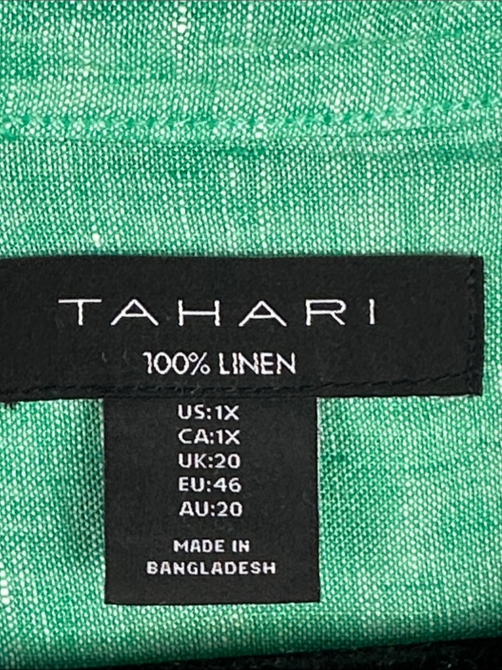 Tahari Seafoam Green Linen Split-Neck Relaxed Fit Tunic NEW! - Picture 8 of 8